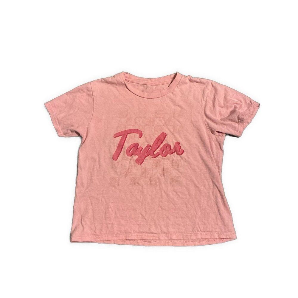 Taylor Swift Girls Kids Solid Pink Short Sleeve T Shirt Medium